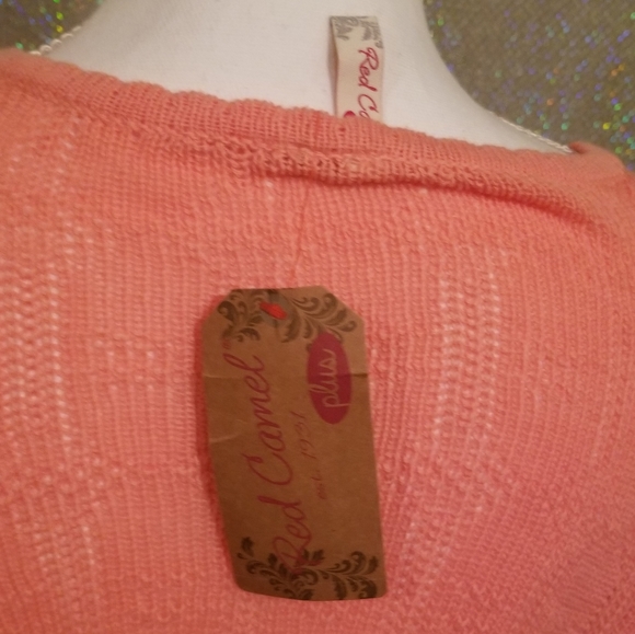 Red Camel Peach Knit Top sz 1X NWT - Picture 3 of 4